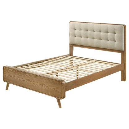 Cama de plataforma Robyn Wood en nogal oscuro