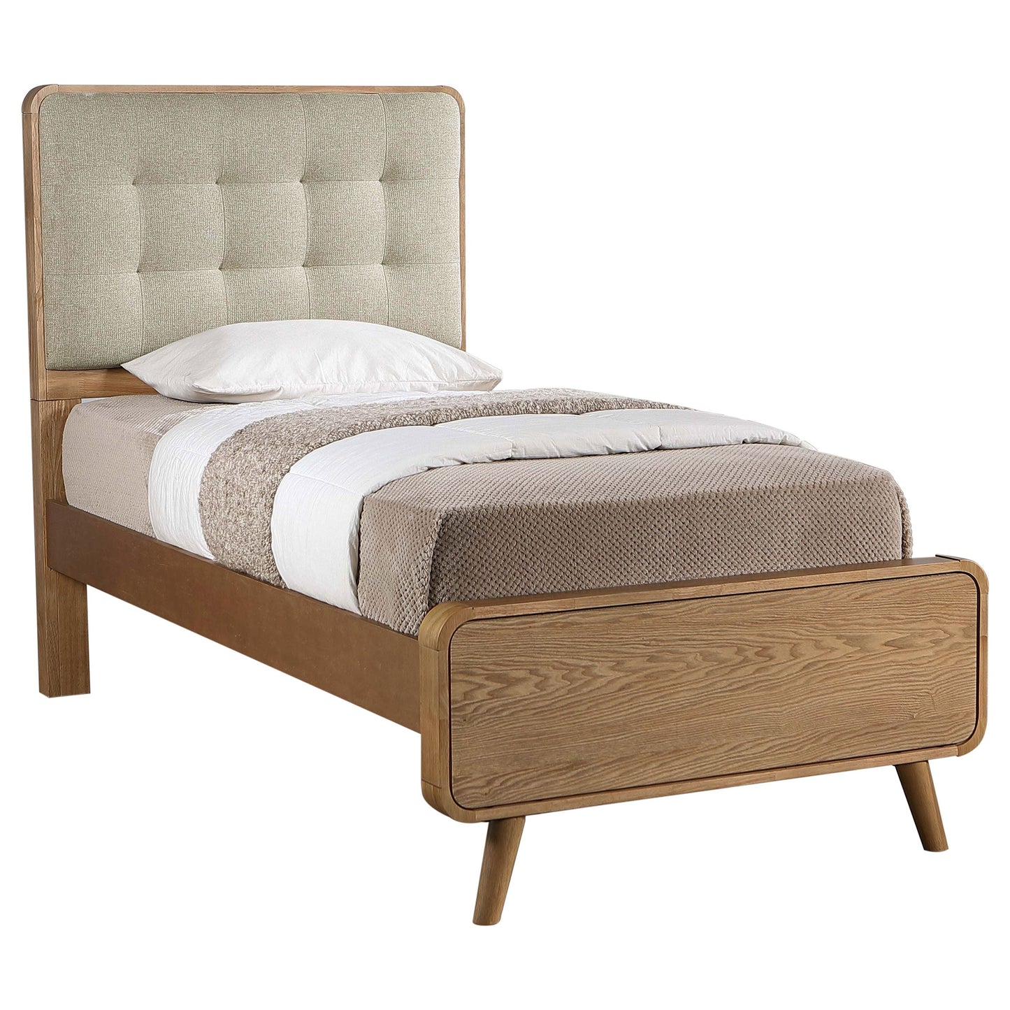 Cama de plataforma Robyn Wood en nogal oscuro