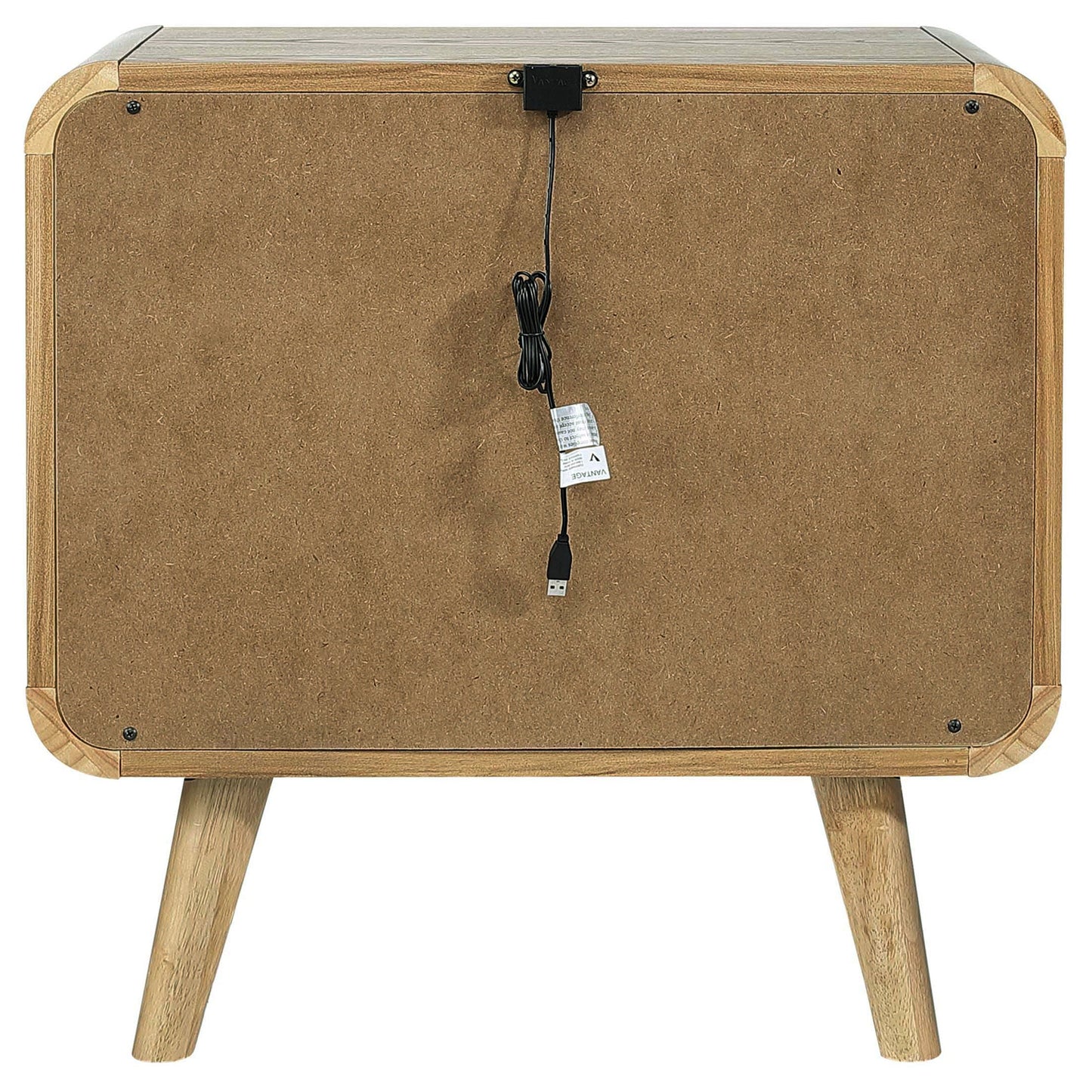 Mesita de noche Robyn de 2 cajones en nogal oscuro