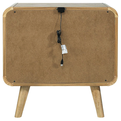 Mesita de noche Robyn de 2 cajones en nogal oscuro