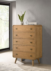 Cómoda de dormitorio Robyn de 5 cajones en nogal oscuro