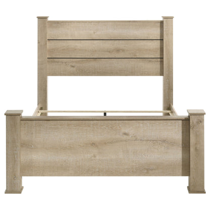 Oakglen 55-inch  Panel Bed Weathered Oak