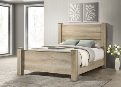 Oakglen 55-inch  Panel Bed Weathered Oak