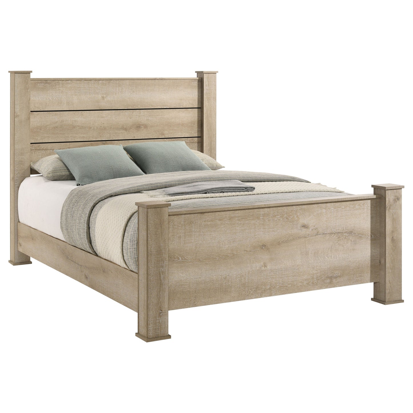 Oakglen 55-inch  Panel Bed Weathered Oak