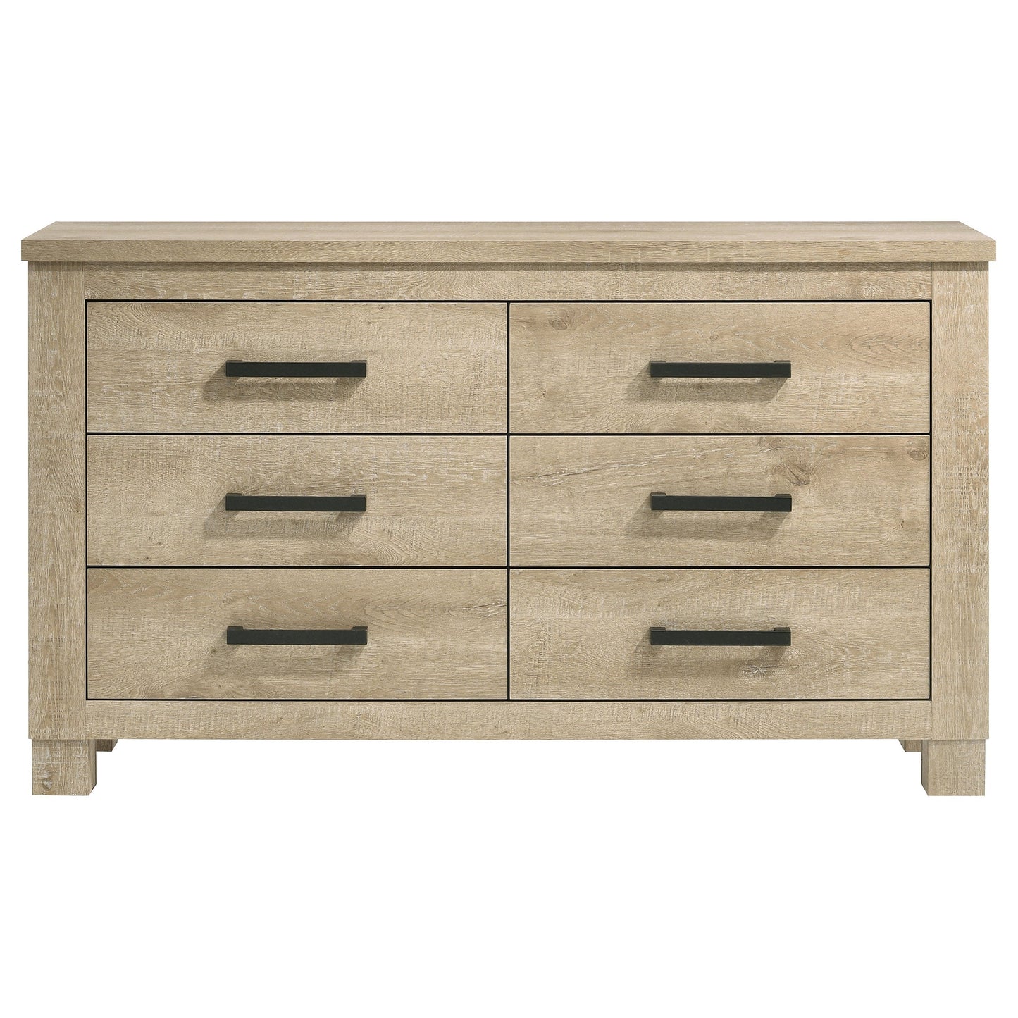 Oakglen 6-drawer Bedroom Dresser and Mirror Weathered Oak