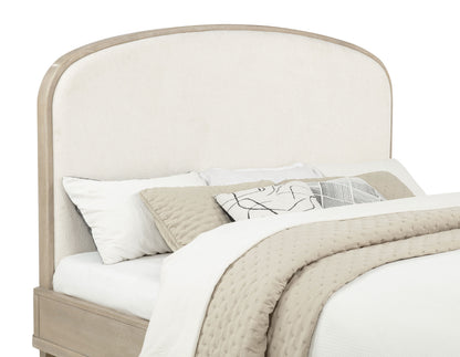 Lucaire Queen Upholstered Panel Bed Sandstone