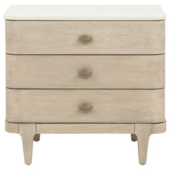 Lucaire 3-drawer Nightstand Bedside Table Sandstone