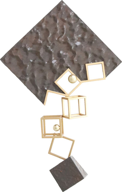 ''Modern Geometric Wall Sculpture'' Metal Wall Art