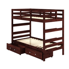 Promo Shaker Twin over Twin Bunkbed with Dual Underbed Drawers