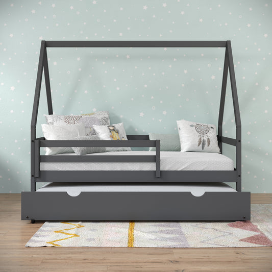 A-Frame Modern House Bed with Trundle