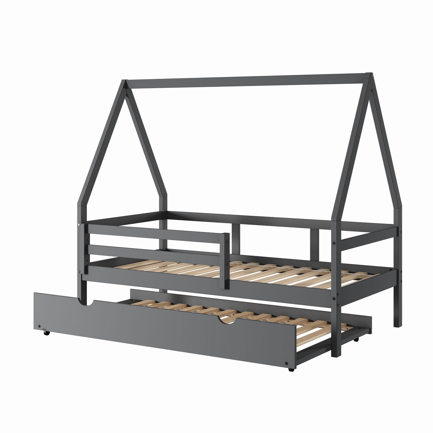 A-Frame Modern House Bed with Trundle