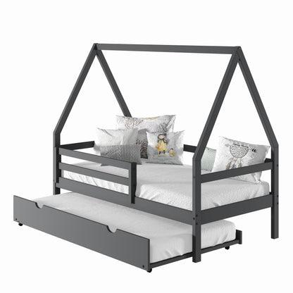 A-Frame Modern House Bed with Trundle