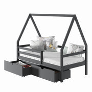 A-Frame Modern House Bed with Dual Underbed Drawers