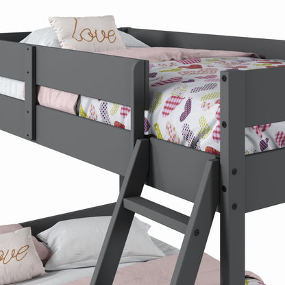 Low Board Panel Twin Over Full Bunkbed with Dual Underbed Drawers
