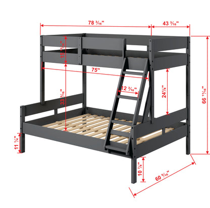 Low Board Panel Twin Over Full Bunkbed
