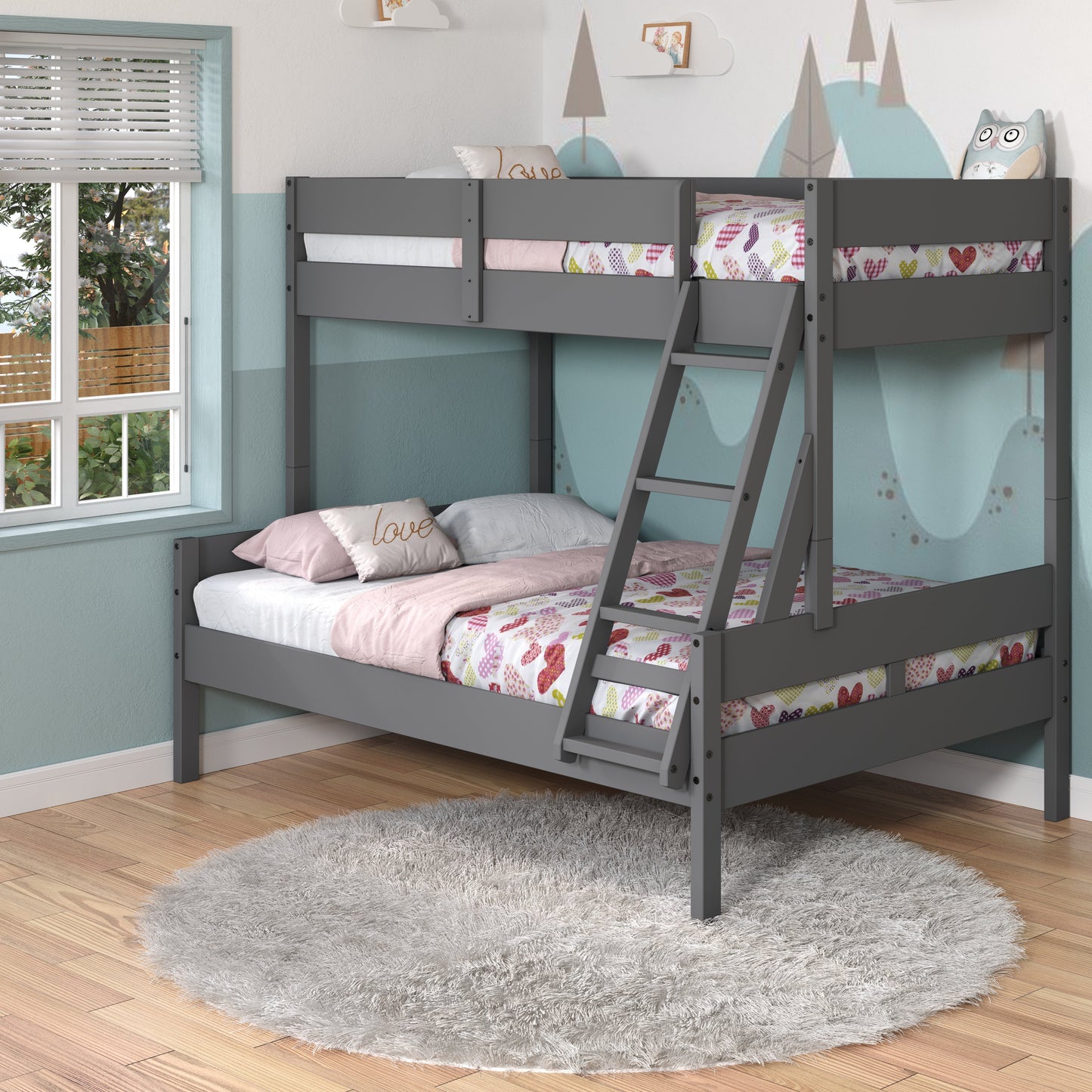 Low Board Panel Twin Over Full Bunkbed