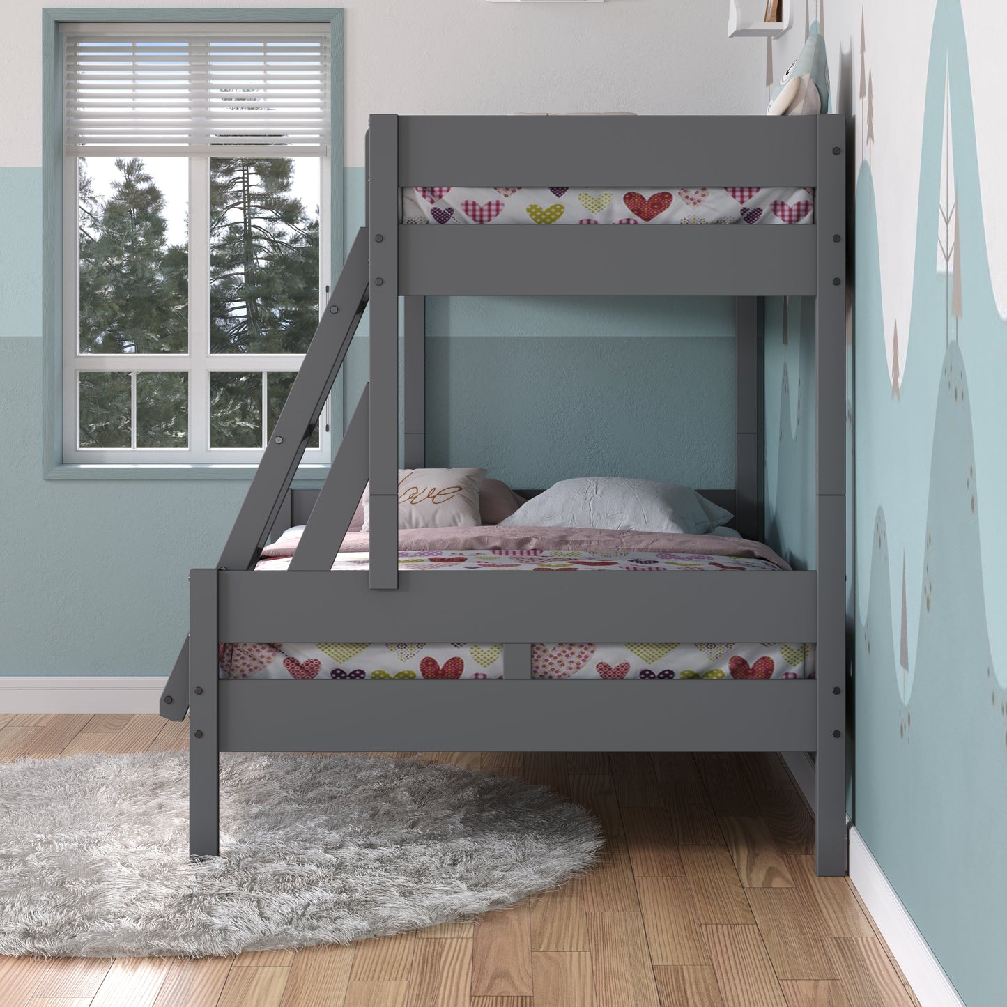 Low Board Panel Twin Over Full Bunkbed
