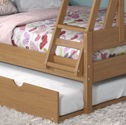 Low Board Panel Twin Over Full Bunkbed with Twin Trundle