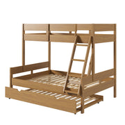 Low Board Panel Twin Over Full Bunkbed with Twin Trundle