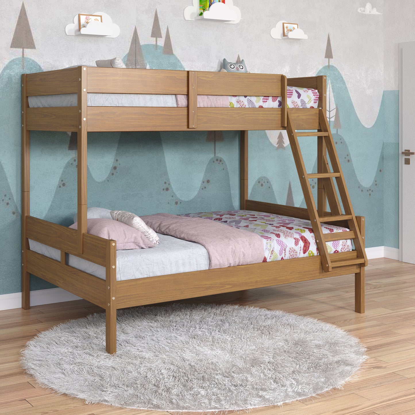Low Board Panel Twin over Full Bunkbed