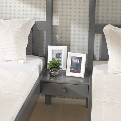 Treble Mission Full over Two Twin Bunkbed with Twin Trundle