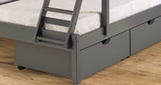 Treble Mission Full over Two Twin Bunkbed with Dual Underbed Drawers