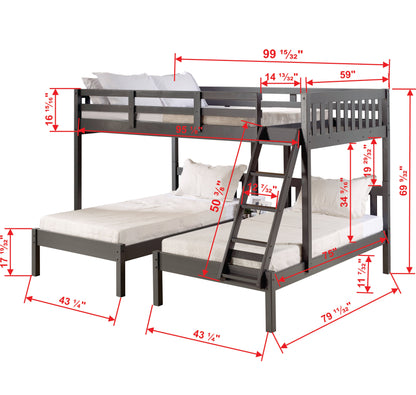 Treble Mission Full over Two Twin Bunkbed