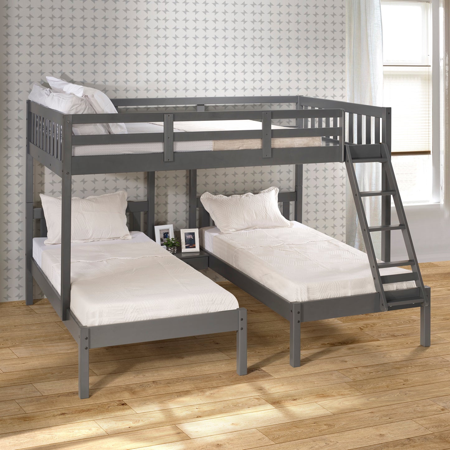 Treble Mission Full over Two Twin Bunkbed