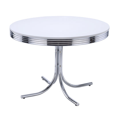 Retro Oval Dining Table Set White and Black
