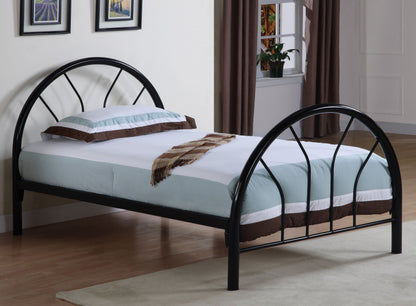 Cama Marjorie de metal con estructura abierta, color negro