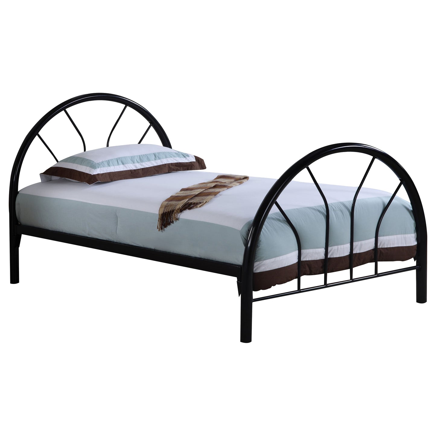 Cama Marjorie de metal con estructura abierta, color negro