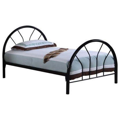 Cama Marjorie de metal con estructura abierta, color negro