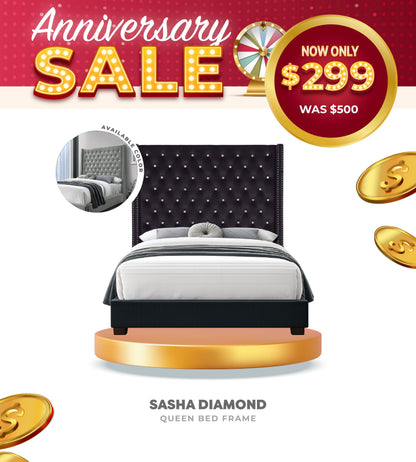 Sasha Diamond 6Ft Upholstered Bed