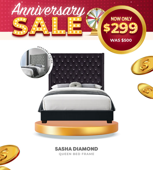 Sasha Diamond 6Ft Upholstered Bed