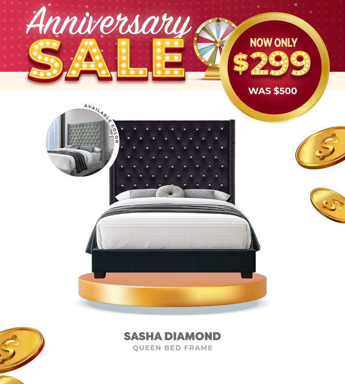 Sasha Diamond 6Ft Upholstered Bed