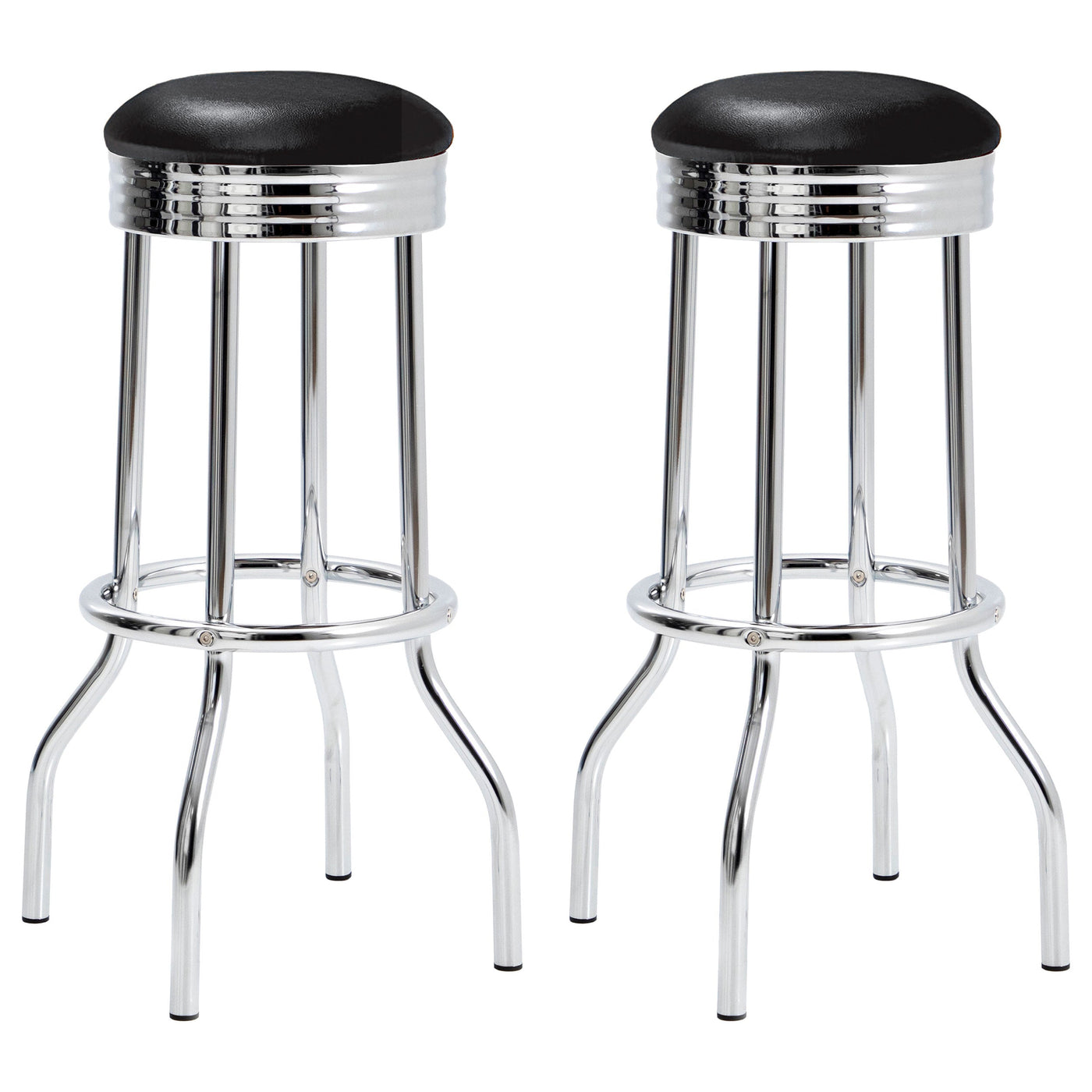 Taburete de bar giratorio de metal tapizado retro (juego de 2)