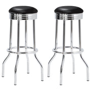 Taburete de bar giratorio de metal tapizado retro (juego de 2)
