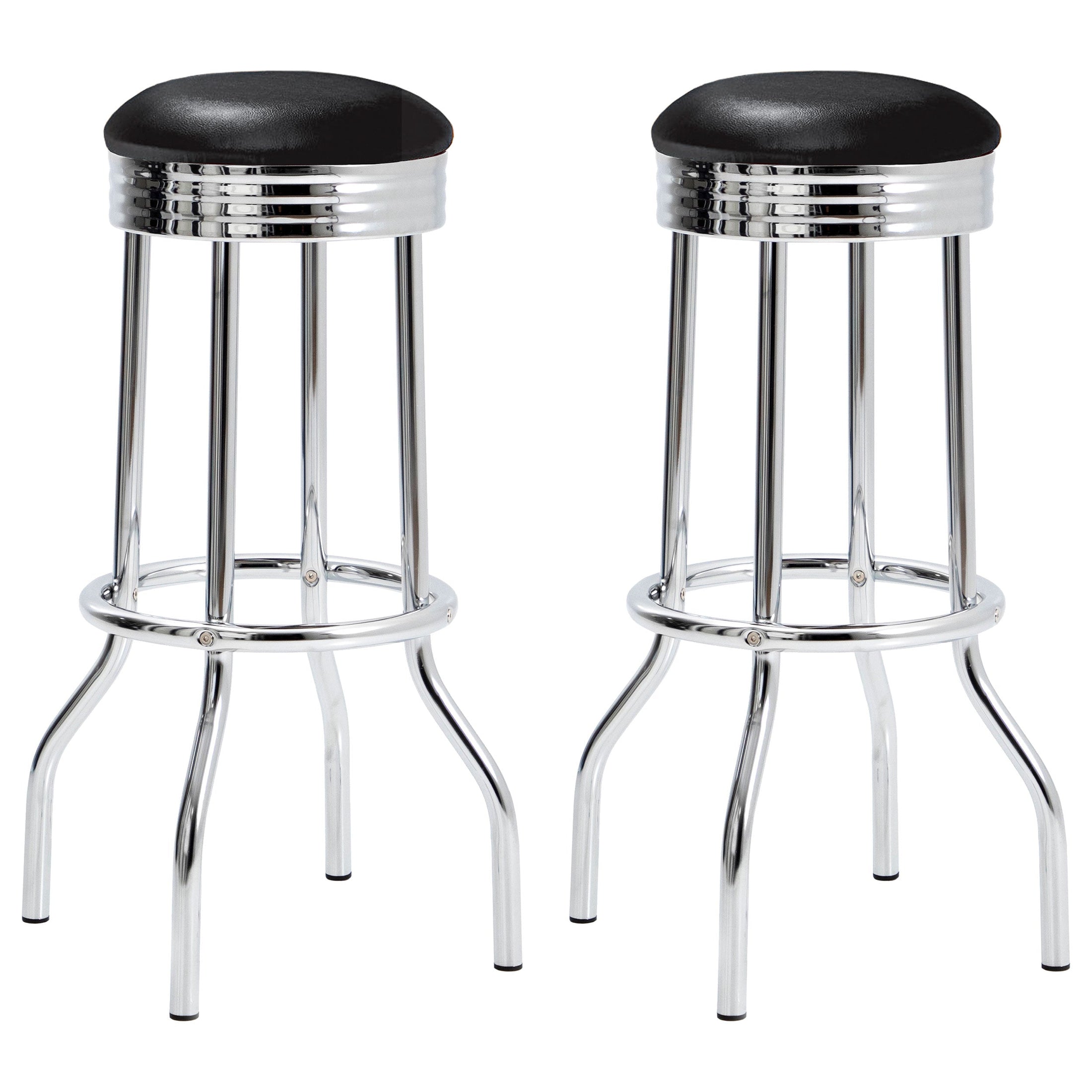 Taburete de bar giratorio de metal tapizado retro (juego de 2)