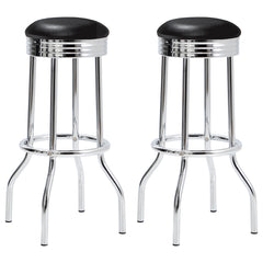 Taburete de bar giratorio de metal tapizado retro (juego de 2)
