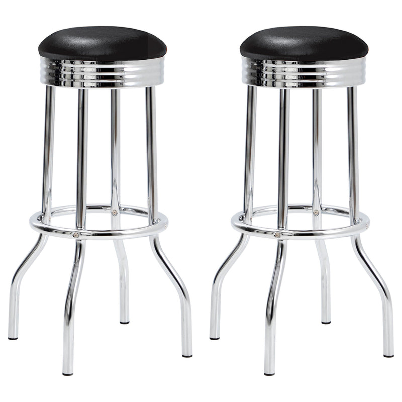 Taburete de bar giratorio de metal tapizado retro (juego de 2)