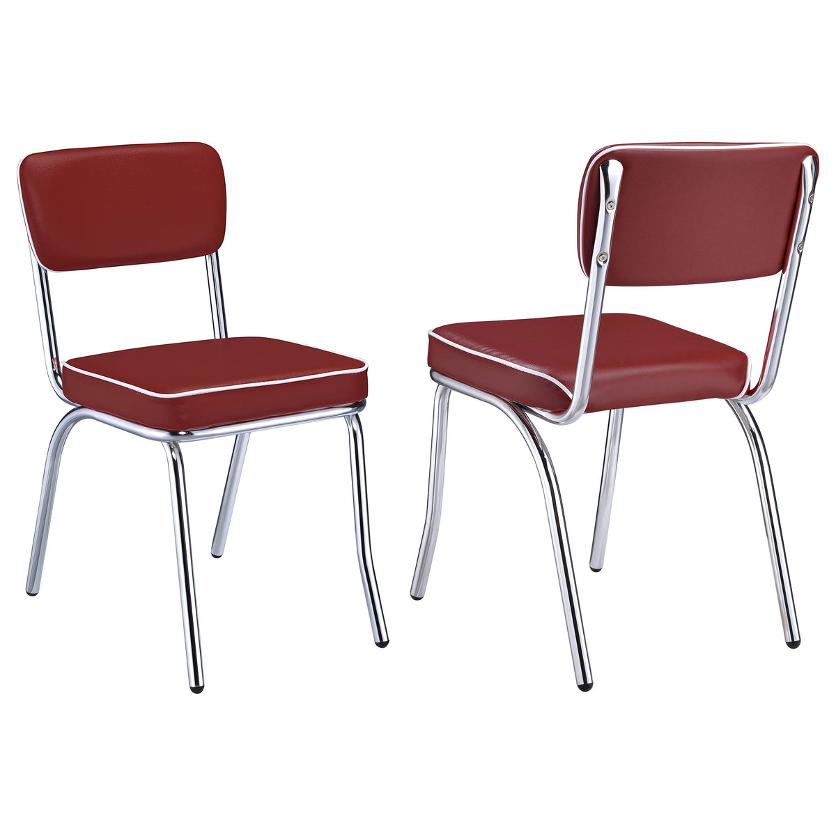 Silla de comedor tapizada retro negra (juego de 2)
