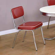 Silla de comedor tapizada retro negra (juego de 2)