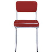 Silla de comedor tapizada retro negra (juego de 2)