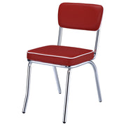 Silla de comedor tapizada retro negra (juego de 2)