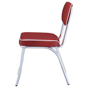 Silla de comedor tapizada retro negra (juego de 2)