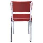 Silla de comedor tapizada retro negra (juego de 2)