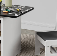 Art & Play Black & Chalkboard Table with Two Chairs Set
