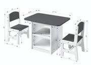 Art & Play Black & Chalkboard Table with Two Chairs Set