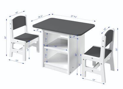 Art & Play Black & Chalkboard Table with Two Chairs Set