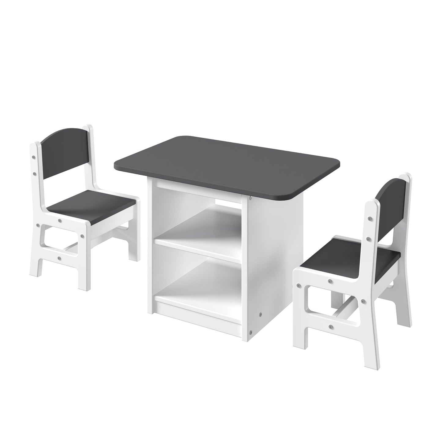 Art & Play Black & Chalkboard Table with Two Chairs Set